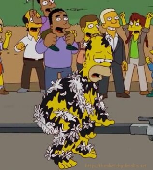thesimpsons500thhomertarredandfeathered The 500th Episode of The Simpsons